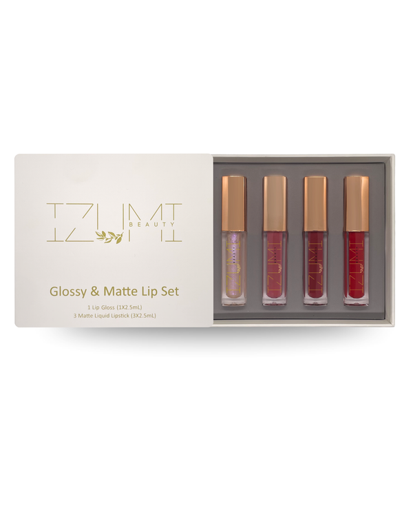 Gloss & Matte Lip Set for Her Versatile Shades for Women Who Love Shine & Comfortable Velvety Matte Colors, Perfect Gift (Set A) - s94 Beauty Hub