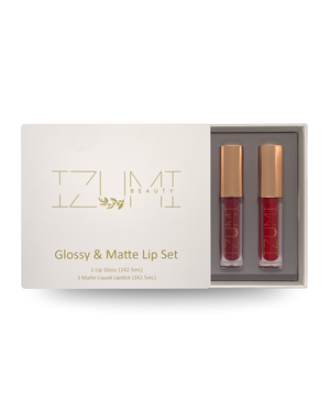 Gloss & Matte Lip Set for Her Versatile Shades for Women Who Love Shine & Comfortable Velvety Matte Colors, Perfect Gift (Set A) - s94 Beauty Hub