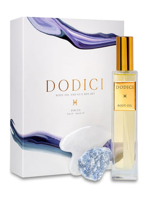 Pisces – Body Oil, Gua Sha and Personalized Crystal Set