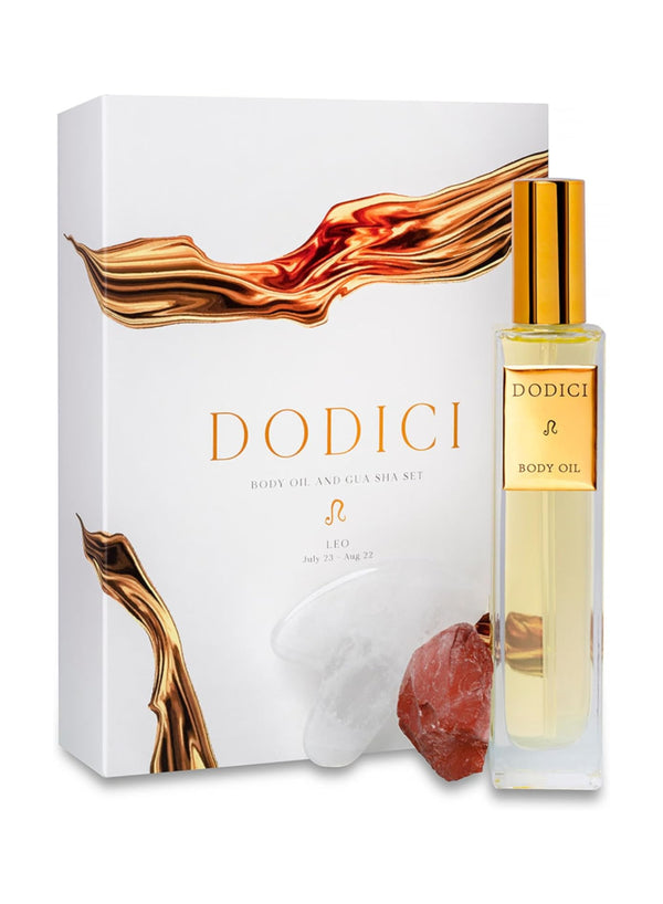 Leo – Body Oil, Gua Sha and Personalized Crystal Set