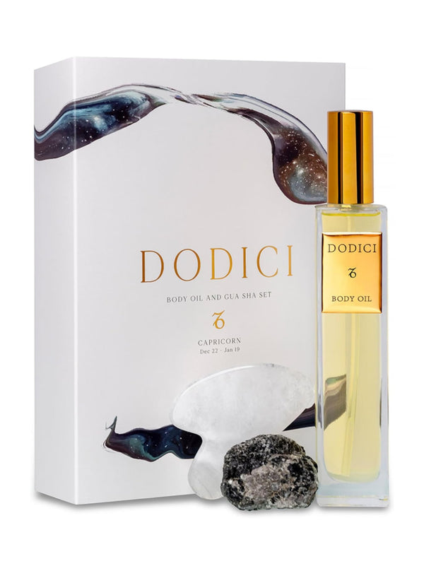Capricorn – Body Oil, Gua Sha and Personalized Crystal Set