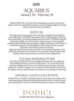 Aquarius – Body Oil, Gua Sha and Personalized Crystal Set