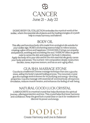 Cancer – Body Oil, Gua Sha and Personalized Crystal Set