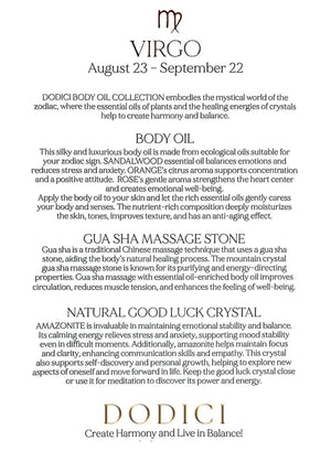Virgo – Body Oil  Gua Sha and Personalized Crystal Set