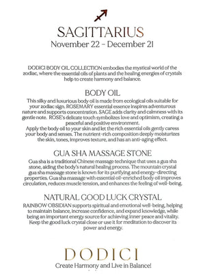 Sagittarius – Body Oil, Gua Sha and Personalized Crystal Set