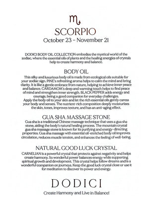 Scorpio – Body Oil, Gua Sha and Personalized Crystal Set