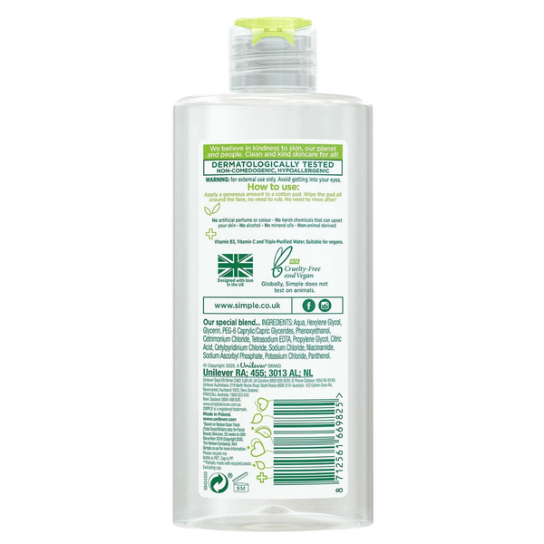 Simple Micellar Cleansing Water, 200ML