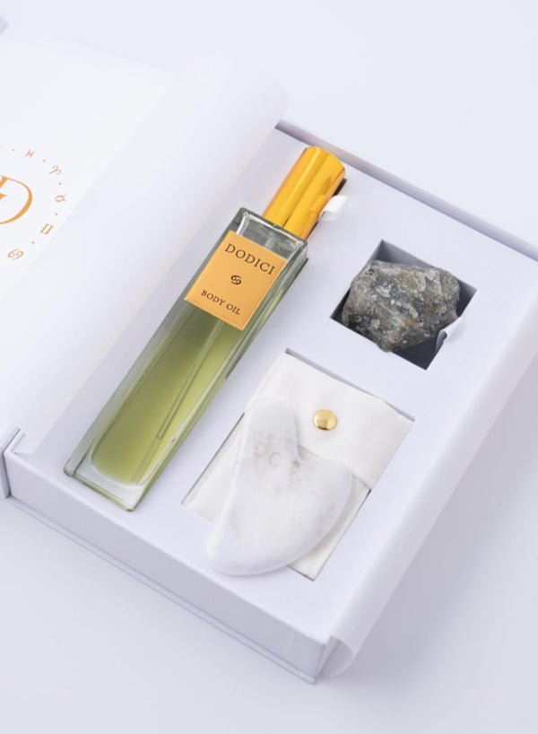 Cancer – Body Oil, Gua Sha and Personalized Crystal Set