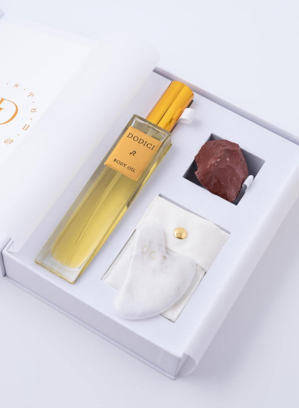 Leo – Body Oil, Gua Sha and Personalized Crystal Set