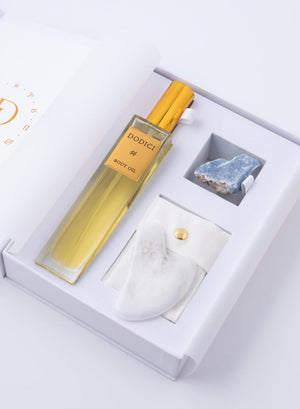 Aquarius – Body Oil, Gua Sha and Personalized Crystal Set