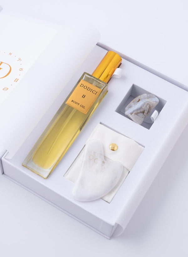 Gemini – Body Oil, Gua Sha and Personalized Crystal Set