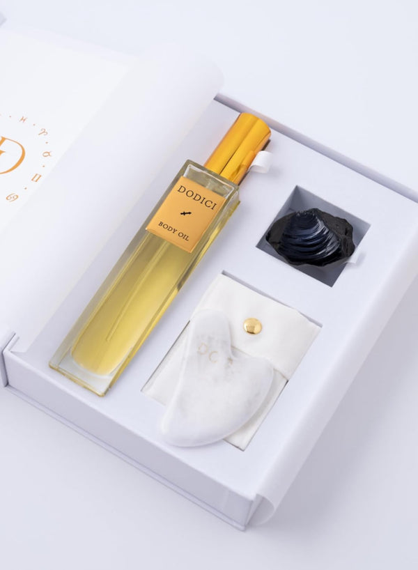 Sagittarius – Body Oil, Gua Sha and Personalized Crystal Set