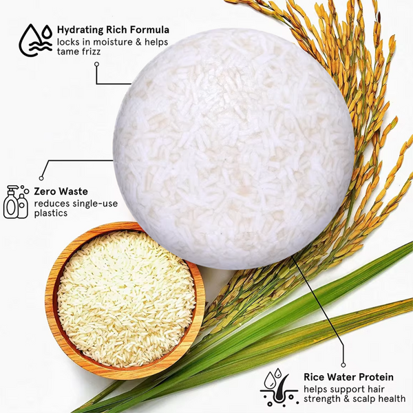 Rice Water Shampoo Bar - Travel Size 2-in-1 Shampoo & Conditioner - Solid Shampoo for Hair Growth & Repair - Zero Waste - s94 Beauty Hub