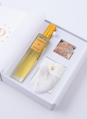 Aries – Body Oil, Gua Sha and Personalized Crystal Set