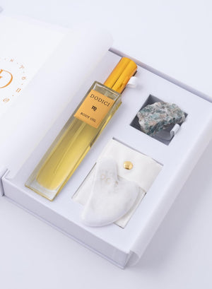 Virgo – Body Oil  Gua Sha and Personalized Crystal Set