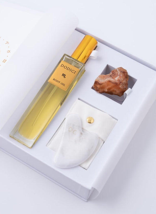 Scorpio – Body Oil, Gua Sha and Personalized Crystal Set