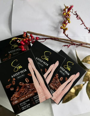 4 Step Pedicure Kit - Coffee (Nature & Vegan) - PACK OF 10 - S94beautyhub