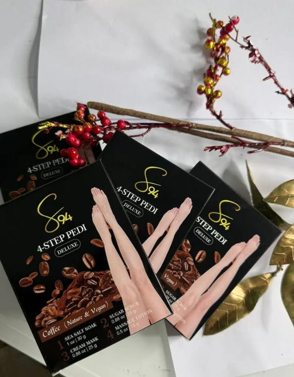 4 Step Pedicure Kit - Coffee (Nature & Vegan) - PACK OF 10 - S94beautyhub