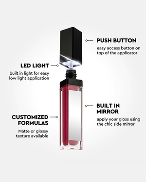 QuickGlow | Achieve Perfect Lips Anywhere - LED Light & Mirror Lip Gloss | Perfect for Travelers, Busy Women, Date Night, Students, Makeup Lovers (Sugar Plum)