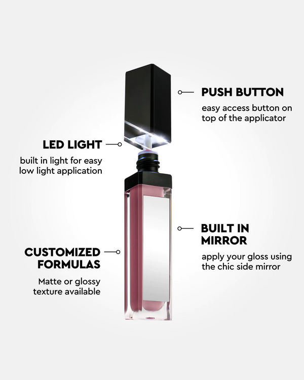 QuickGlow | Achieve Perfect Lips Anywhere - LED Light & Mirror Lip Gloss | Perfect for Travelers, Busy Women, Date Night, Students, Makeup Lovers (Milan)