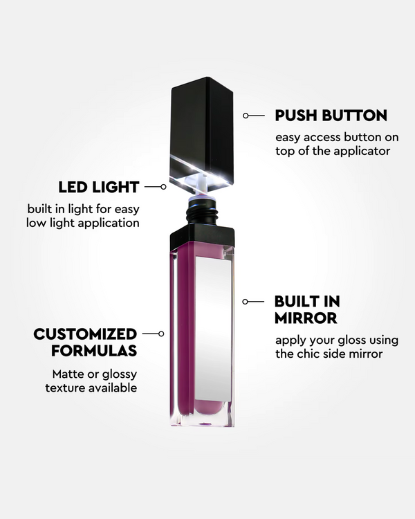 QuickGlow | Achieve Perfect Lips Anywhere - LED Light & Mirror Lip Gloss | Perfect for Travelers, Busy Women, Date Night, Students, Makeup Lovers (Gorgeous)