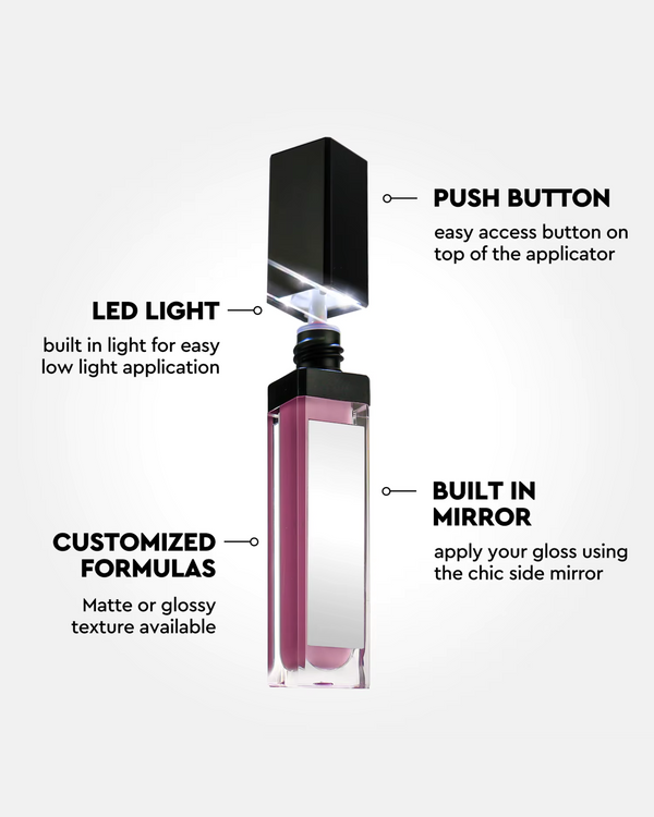 QuickGlow | Achieve Perfect Lips Anywhere - LED Light & Mirror Lip Gloss | Perfect for Travelers, Busy Women, Date Night, Students, Makeup Lovers (Berri Bliss)