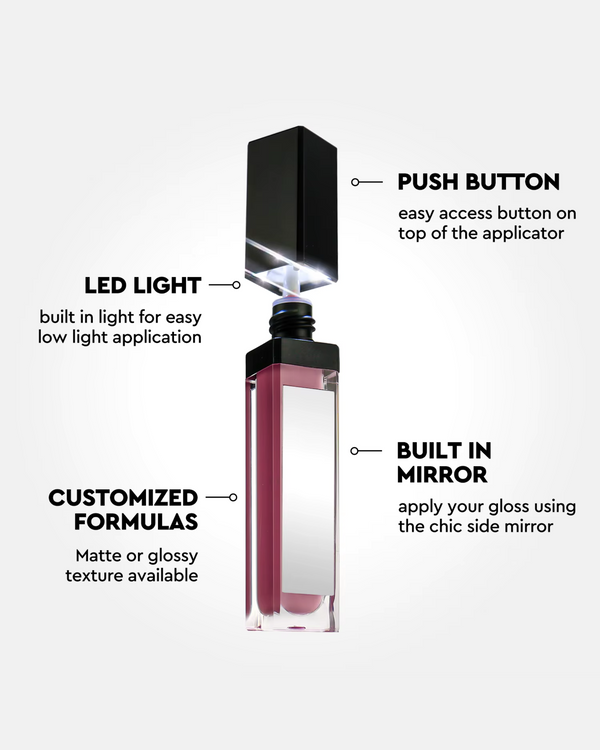 QuickGlow | Achieve Perfect Lips Anywhere - LED Light & Mirror Lip Gloss | Perfect for Travelers, Busy Women, Date Night, Students, Makeup Lovers (Over You)
