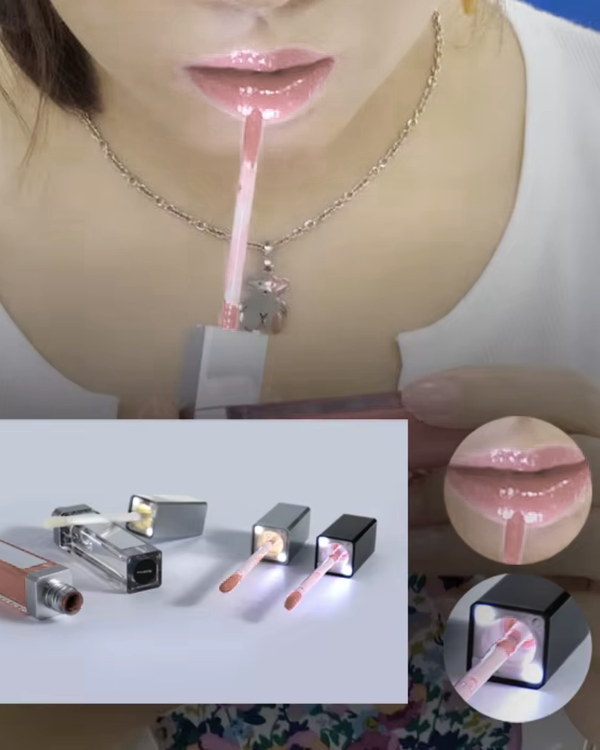 QuickGlow | Achieve Perfect Lips Anywhere - LED Light & Mirror Lip Gloss | Perfect for Travelers, Busy Women, Date Night, Students, Makeup Lovers (Bombshell)