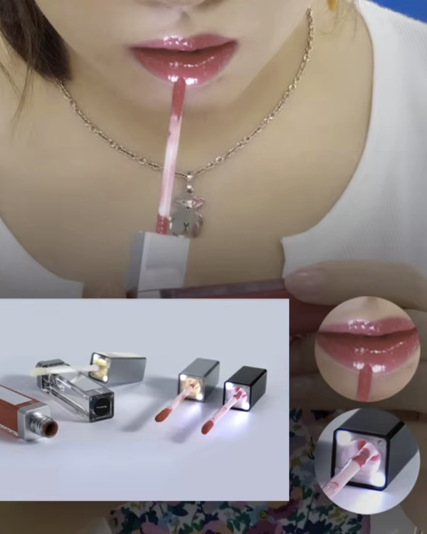 QuickGlow | Achieve Perfect Lips Anywhere - LED Light & Mirror Lip Gloss | Perfect for Travelers, Busy Women, Date Night, Students, Makeup Lovers (Abigael)