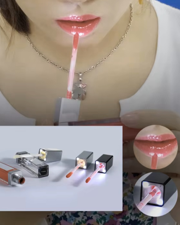 QuickGlow | Achieve Perfect Lips Anywhere - LED Light & Mirror Lip Gloss | Perfect for Travelers, Busy Women, Date Night, Students, Makeup Lovers (Rouge)