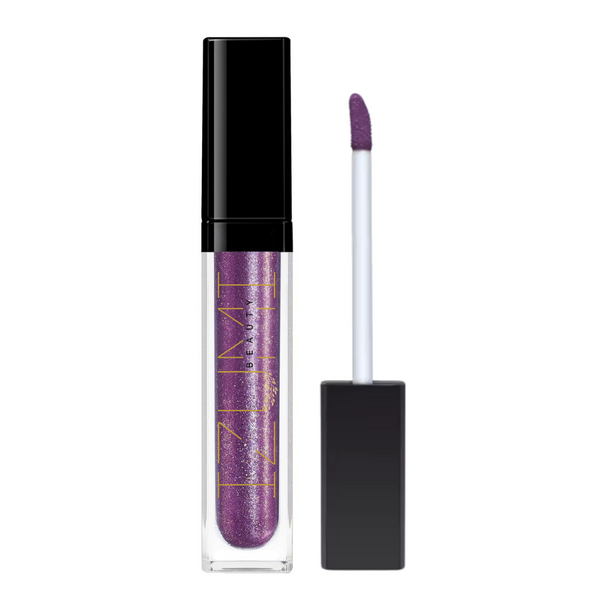 QuickGlow | Achieve Perfect Lips Anywhere - LED Light & Mirror Lip Gloss | Perfect for Travelers, Busy Women, Date Night, Students, Makeup Lovers (Purple Glitz)