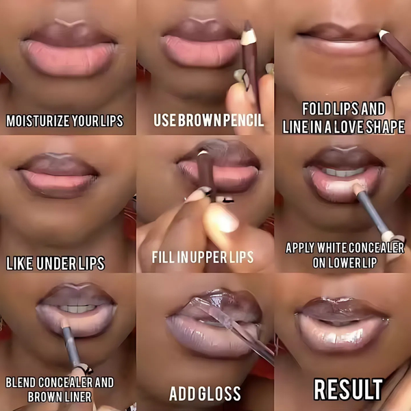 Izumi Beauty Lip Liner and Gloss Set - Nude Brown Lip Combo Kit - Long Lasting, Creamy Lip Pencil & High-Shine Gloss - Perfect Lip Makeup Kit for Women (Kit #8) - s94 Beauty Hub