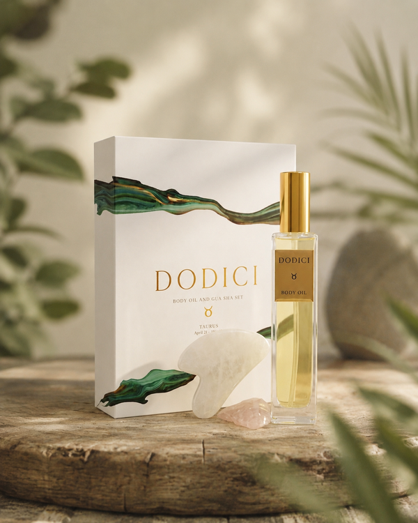 Taurus – Body Oil, Gua Sha and Personalized Crystal Set