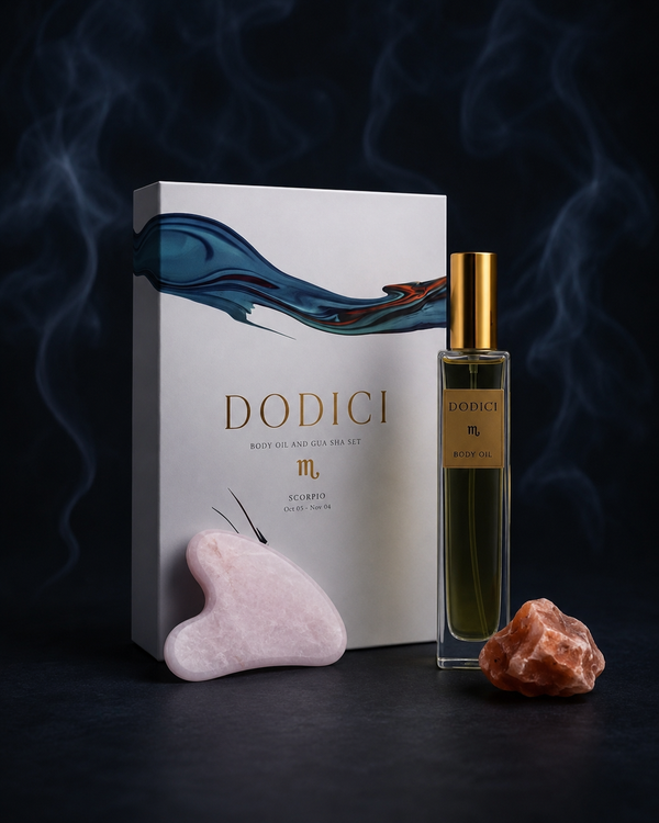 Scorpio – Body Oil, Gua Sha and Personalized Crystal Set