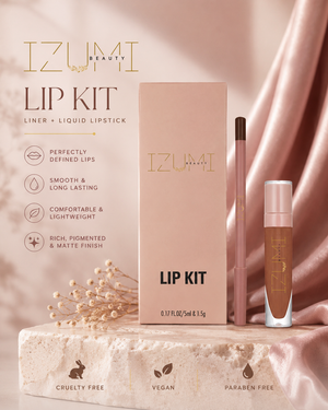 Izumi Beauty Nude Brown Lip Liner and Gloss Set– Nude Brown Combo (Kit #5)