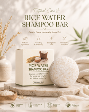 Travel Size Rice Water Shampoo Bar – 2-in-1 Shampoo & Conditioner