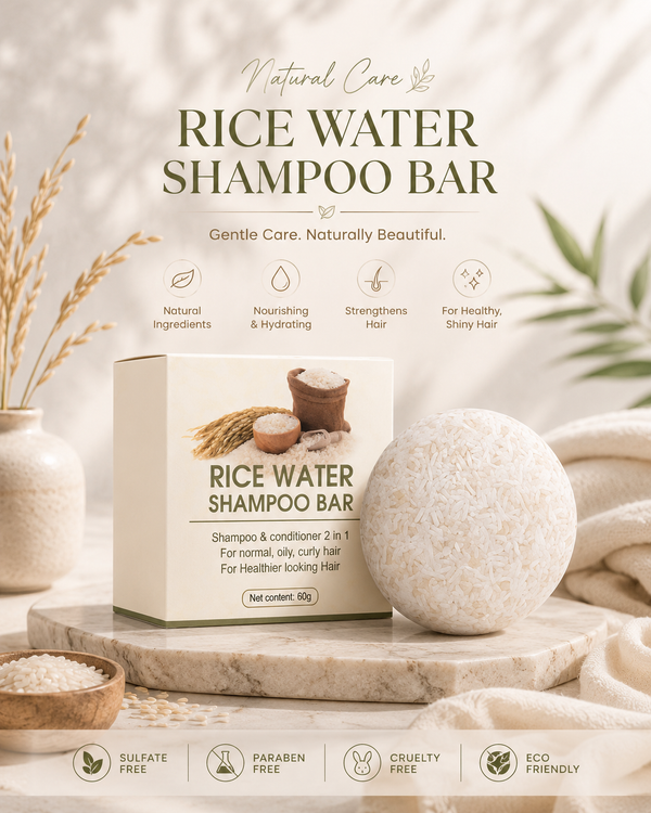 Travel Size Rice Water Shampoo Bar – 2-in-1 Shampoo & Conditioner