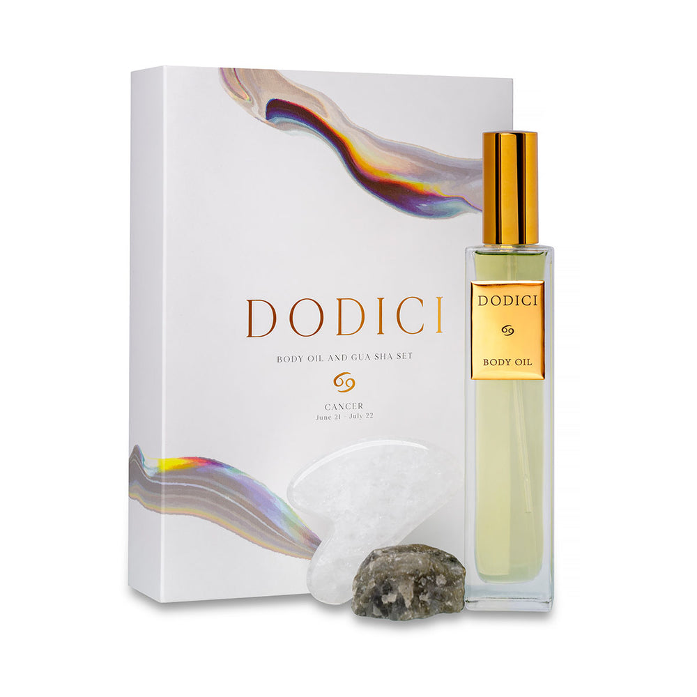 Cancer – Body Oil, Gua Sha and Personalized Crystal Set