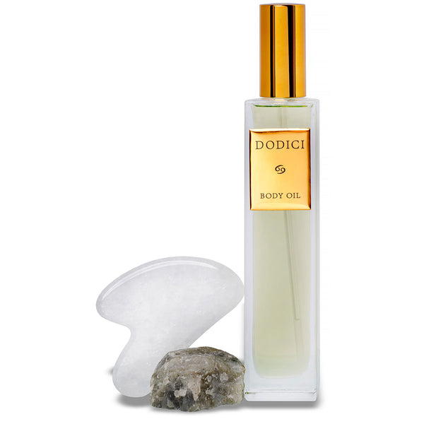 Cancer – Body Oil, Gua Sha and Personalized Crystal Set