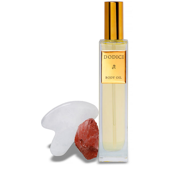 Leo – Body Oil, Gua Sha and Personalized Crystal Set