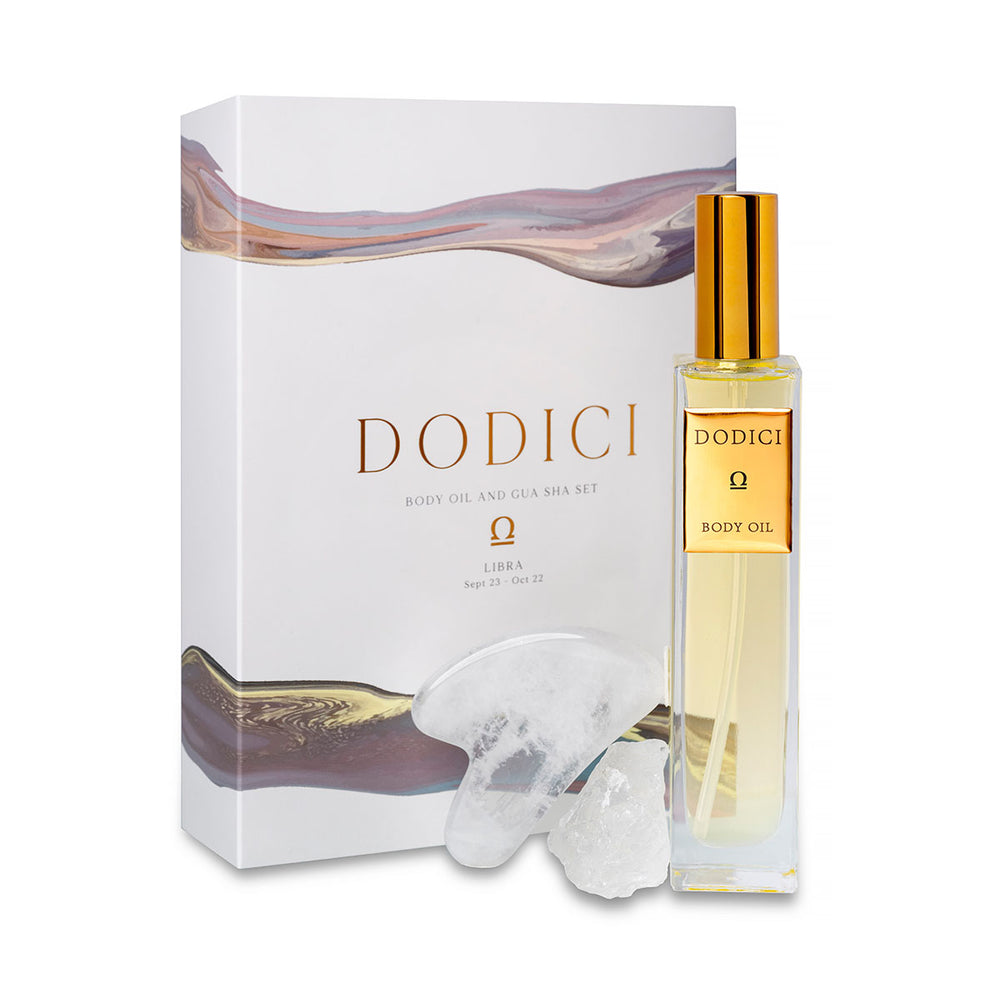 Libra – Body Oil, Gua Sha and Personalized Crystal Set