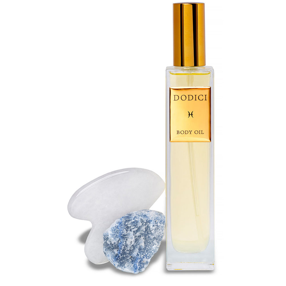 Pisces – Body Oil, Gua Sha and Personalized Crystal Set