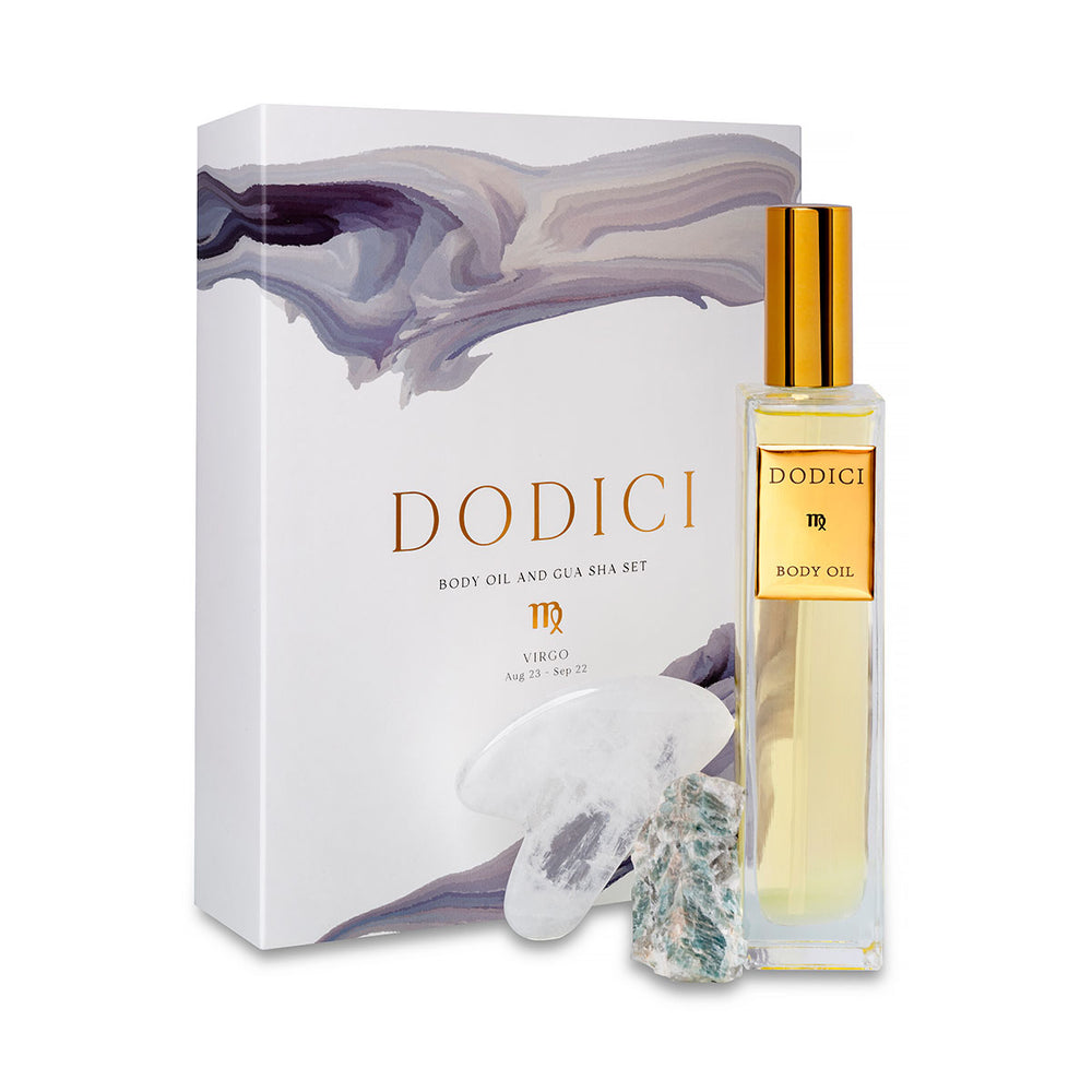 Virgo – Body Oil, Gua Sha and Personalized Crystal Set