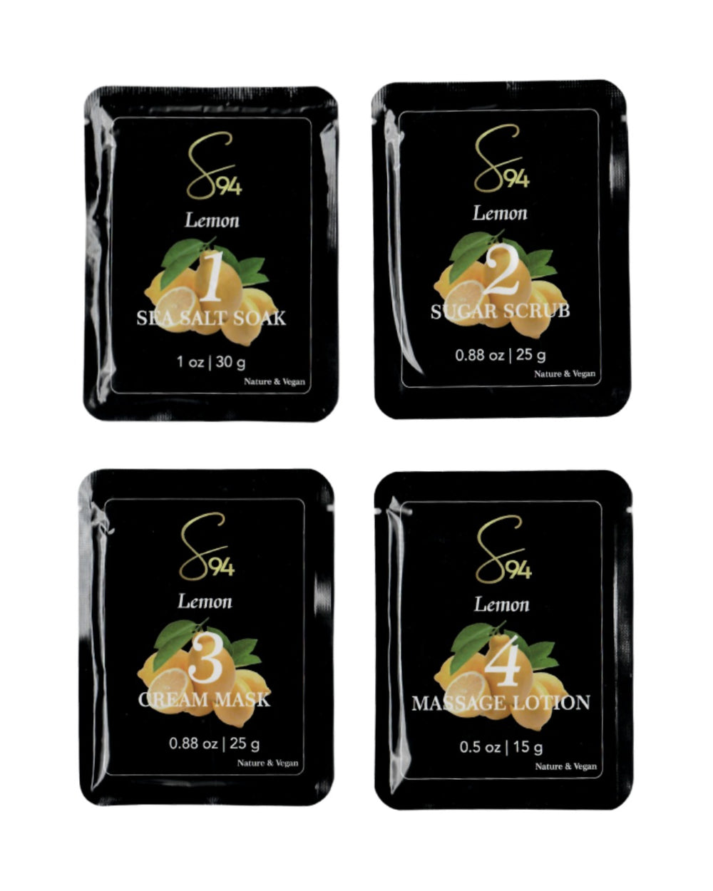 4 Step Pedicure Kit- Lemon - PACK OF 10 - s94 beauty hub