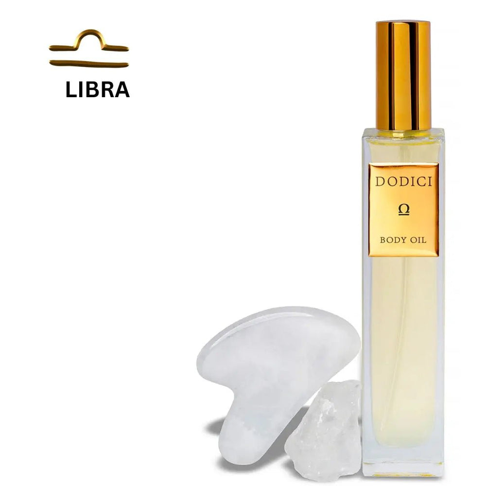 Libra – Body Oil, Gua Sha and Personalized Crystal Set - S94beautyhub