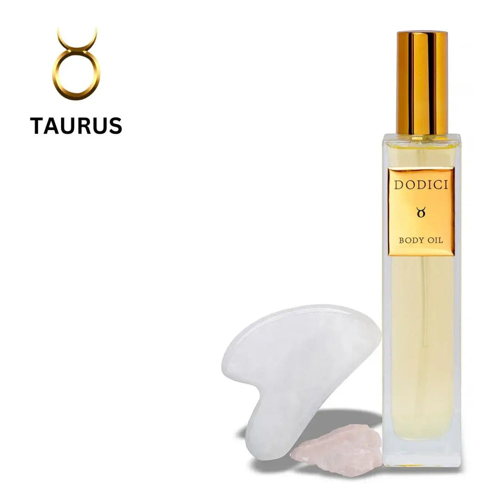 Taurus – Body Oil, Gua Sha and Personalized Crystal Set - S94beautyhub