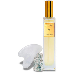 Virgo – Body Oil Gua Sha and Personalized Crystal Set - S94beautyhub