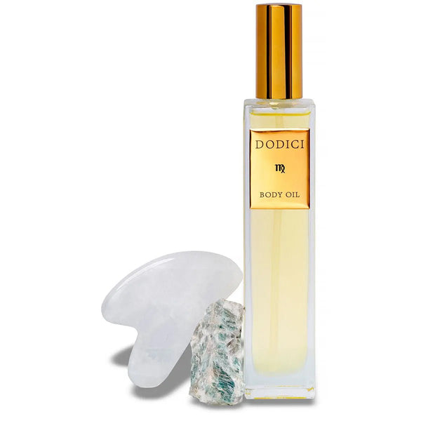 Virgo – Body Oil Gua Sha and Personalized Crystal Set - S94beautyhub