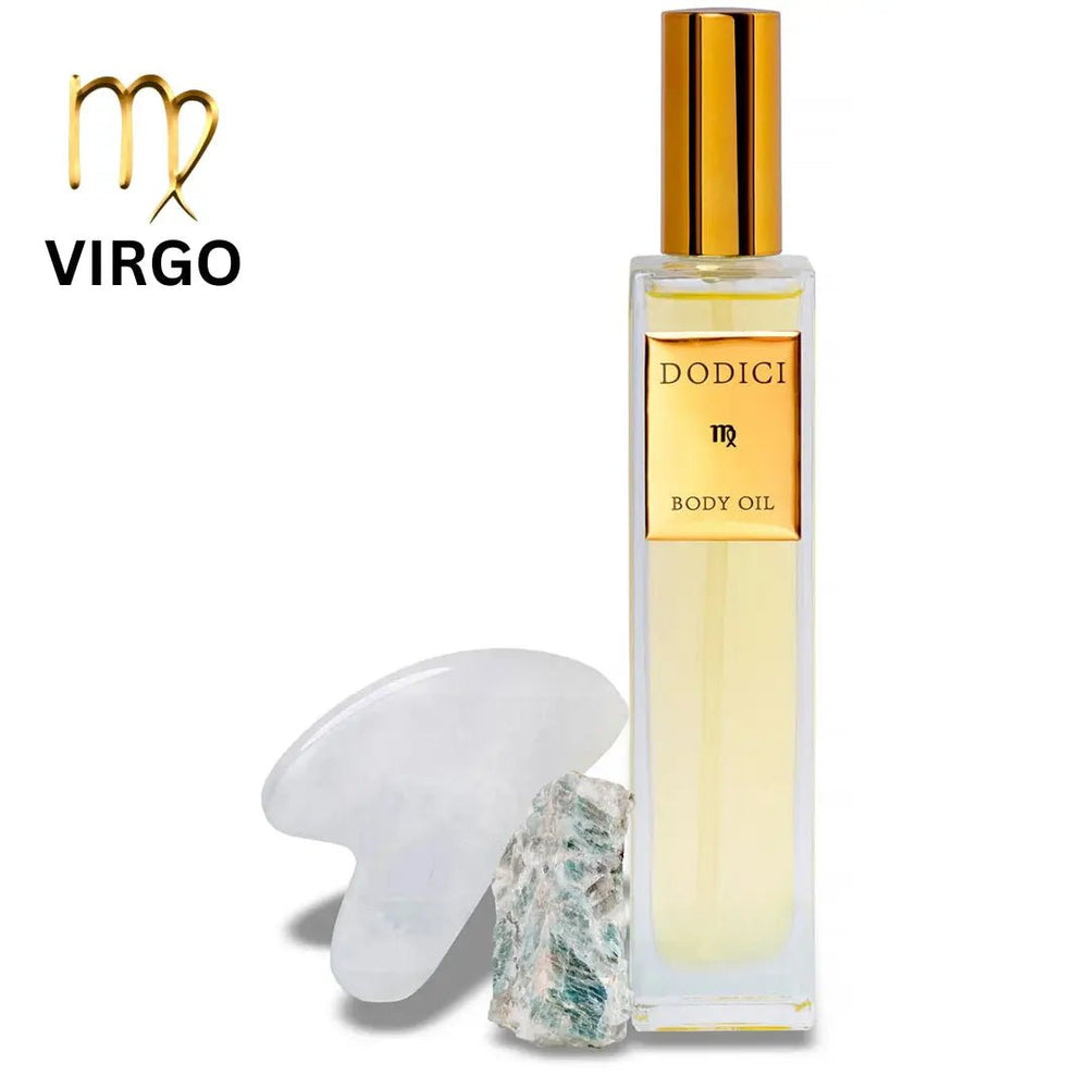 Virgo – Body Oil Gua Sha and Personalized Crystal Set - S94beautyhub